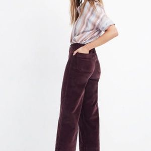 Madewell Emmett Wide-Leg Crop Pants in Velveteen